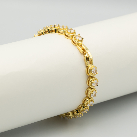 Brățară Tennis Spectaculoasă Placată Cu Aur Galben [2]
