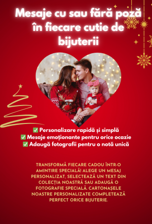Cartonaș personalizat cu mesaj și fotografie – Emoție în cutia de bijuterii - Model rosu [2]