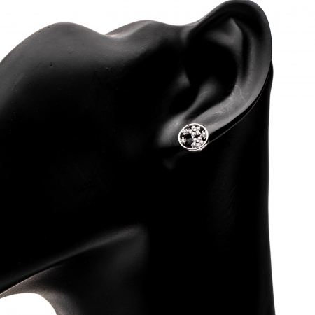 Cercei Argint Diamond Flowers [2]