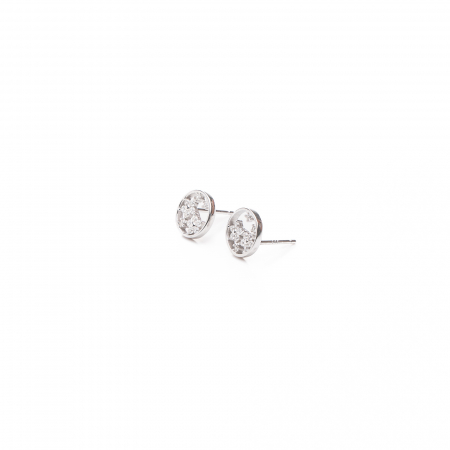 Cercei Argint Diamond Flowers [1]