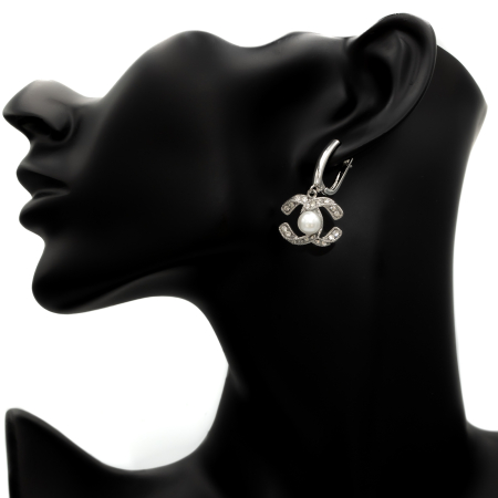 Cercei Argintii Cu Perlă Și Cristale Chance [1]