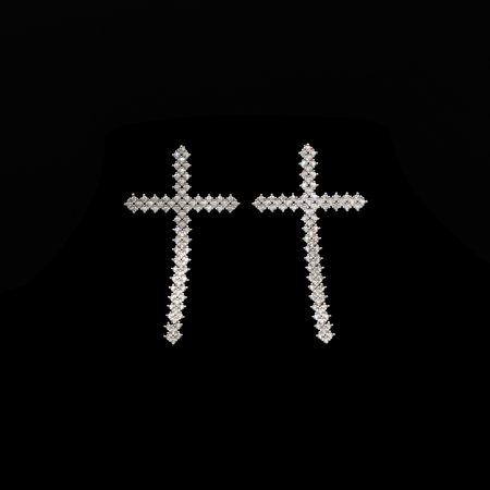 Cercei Argintii Opulenți În Formă De Cruce [1]
