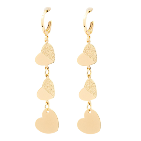 TOATE PRODUSELE - Cercei Aurii Dangling Hearts