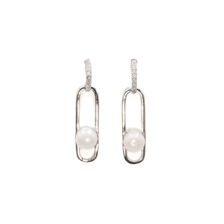 REDUCERI - Cercei Din Argint Cu Zirconia Și Perlă Yolanda