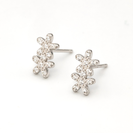 Cercei Din Argint Cu Cristale Zirconia Flora [1]