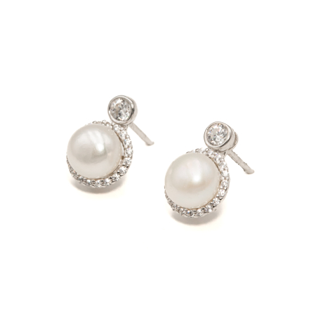 Cercei Din Argint Cu Perlă Și Zirconia Carla [1]