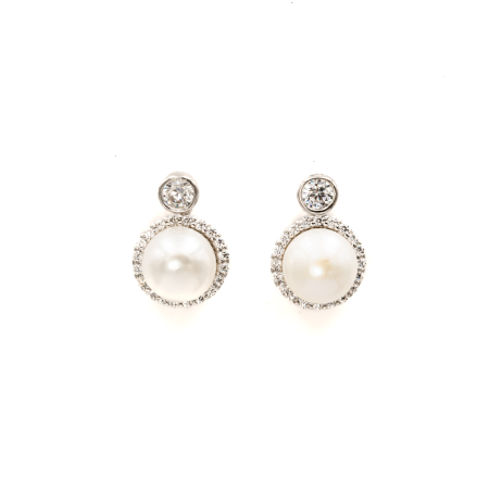 NOUTĂȚI - Cercei Din Argint Cu Perlă Și Zirconia Carla