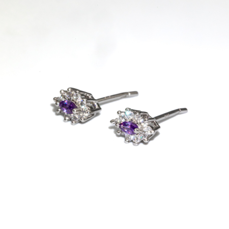 Cercei Din Argint Cu Piatră Mov Anadora [1]