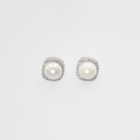 TOATE PRODUSELE - Cercei Din Argint Cu Zirconia Și Perlă Audrey