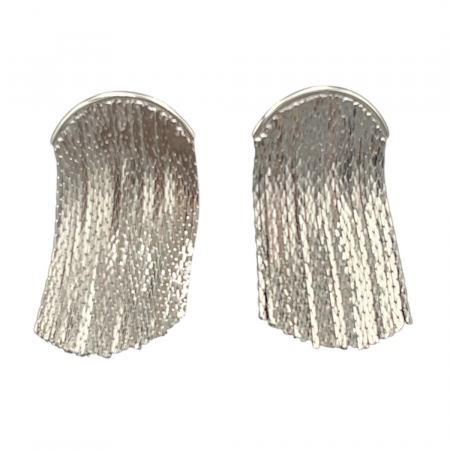 Cercei Oversized Argintii Cu Franjuri Chloe [1]