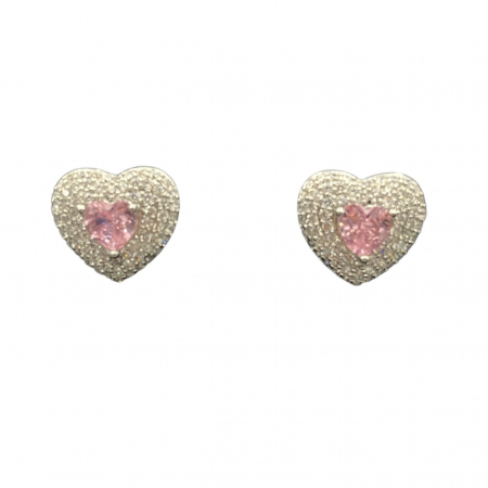 TOATE PRODUSELE - Cercei Placați Cu Aur Pink Heart