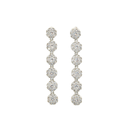 TOATE PRODUSELE - Cercei Tennis Lungi Și Argintii Cu Cristale Zirconia Rania
