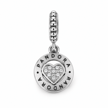 BIJUTERII - Charm Pandora Style Heart Of Sparkles