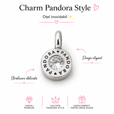 Charm Pandora Style Rotund Crystal Glam [1]