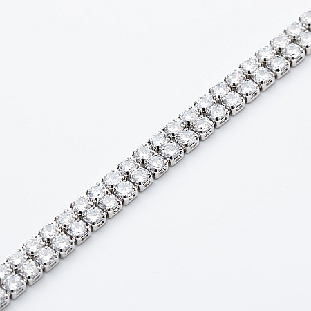 Chocker Tennis Placat Cu Aur Alb De 18K [3]