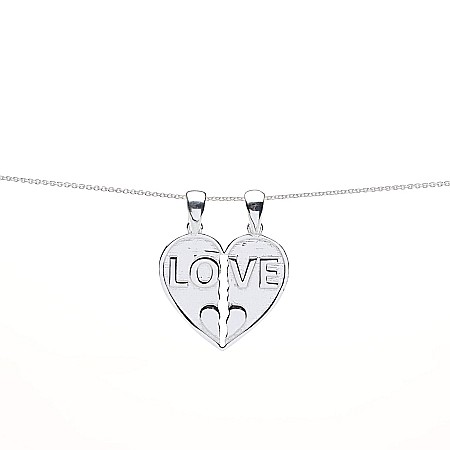 Valentine's Day - Colier Argint 925 Pandantiv Dublu, LOVE