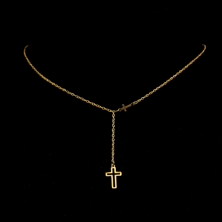 COLIERE - Colier Auriu Cu Pandantiv Cruce Serafina