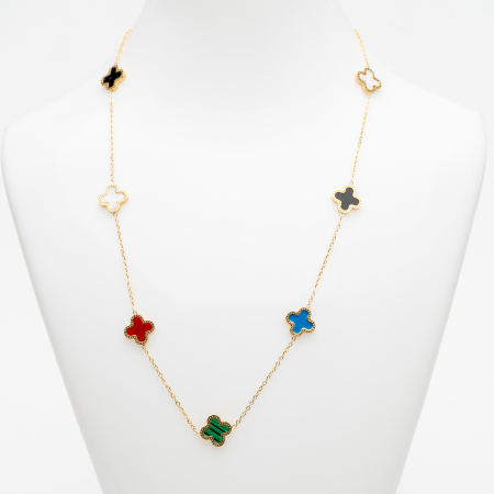 COLECȚIA BIJUTERII FLORI ALHAMBRA - Colier Alhambra Cu 7 Flori Multicolore