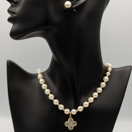 COLIERE - Colier De Perle Cu Pandantiv Floare