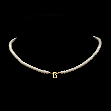 COLIERE - Colier De Perle Cu Pandantiv Litera B