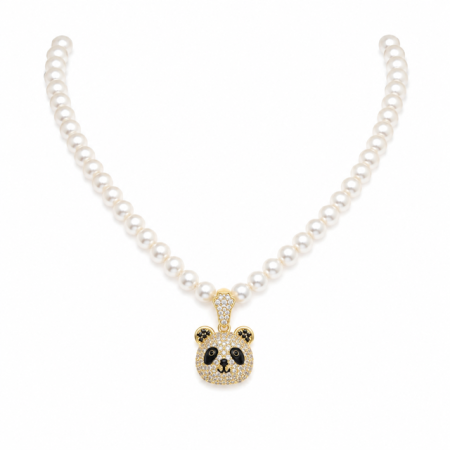 REDUCERI - Colier Perle Cu Pandantiv Teddy Bear Auriu