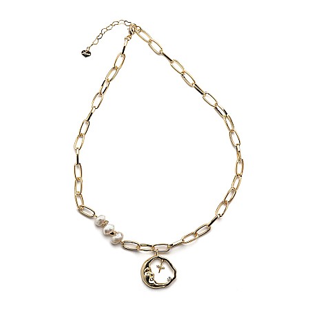 Colier Din Zale Și Perle De Cultură Placat Cu Aur [1]