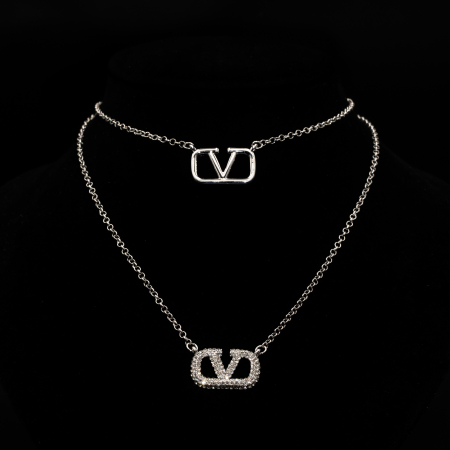 COLIERE - Colier Dublu Argintiu Valentina