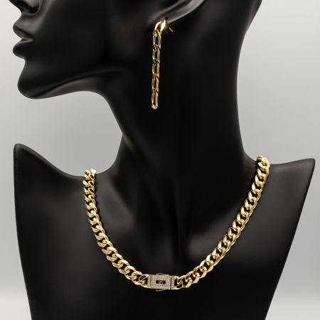 COLIERE - Colier Masiv Placat Cu Aur Galben Monaco