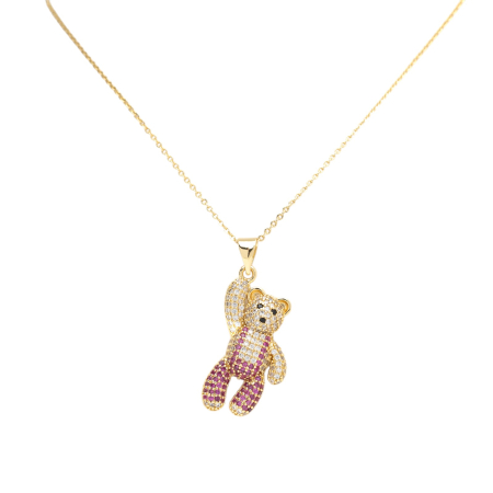 CADOU - Colier Cu Pandantiv Teddy Purple