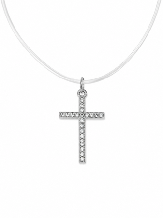 REDUCERI - Colier Simplu Cu Pandantiv Cruce Silver Sparkle