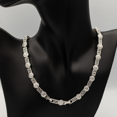 Colier Sofisticat Placat Cu Aur Alb Și Zirconia Georgia [1]