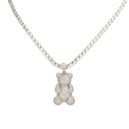 NOUTĂȚI - Colier Argintiu Tennis Cu Pandantiv Teddy Love