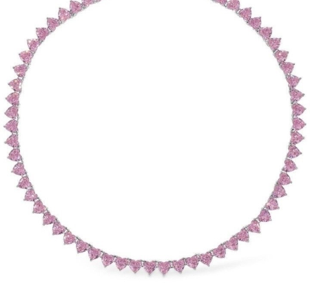 COLIERE TENNIS - Colier Tennis Cu Cristale Roz Strălucitoare