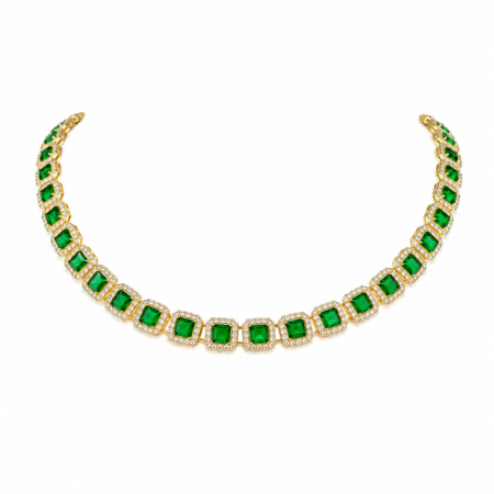 COLECȚIA TENNIS - Colier Tennis Green Sparkle