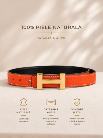 TOATE PRODUSELE - Curea Hermina Din Piele Portocalie