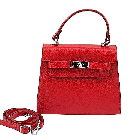 ACCESORII - Geantă KELLY Piele Naturală Roșie