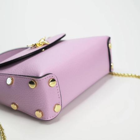 Geantă Mini Piele Naturală Cu Accesoriu Albină Barbie Pink [3]