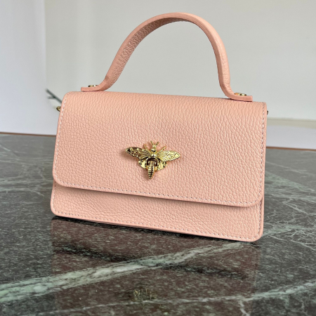 GENȚI - Geantă Piele Naturală Pink Albină-ELC412