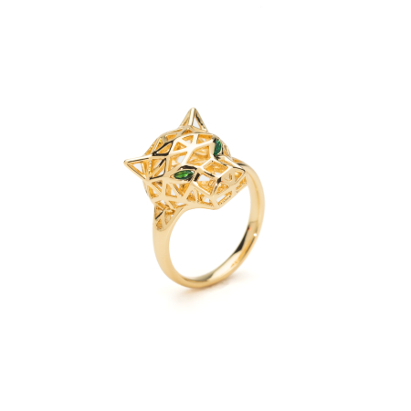 INELE - Inel Auriu Panthere Cu Cristale Zirconia