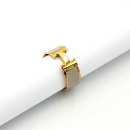 NOUTĂȚI - Inel Hermina Gri Placat Cu Aur Galben Natasha