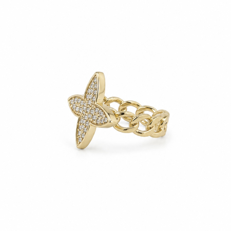 Inel Flower LV Cu Cristale Zirconia [2]