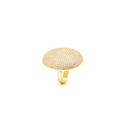 TOATE PRODUSELE - Inel Oval Auriu Cu Cristale Zirconia Cindy