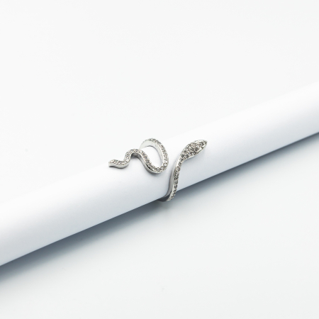 TOATE PRODUSELE - Inel Placat Cu Aur Alb Snake Glow