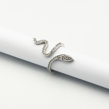 Inel Placat Cu Aur Alb Snake Glow [1]