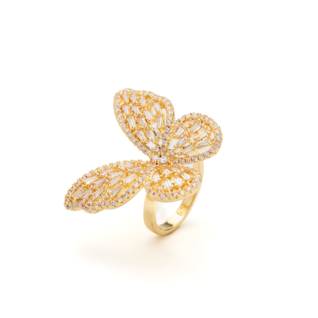 INELE - Inel Reglabil Auriu Butterfly Beauty