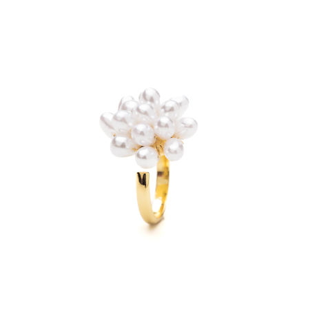 Inel Reglabil Auriu Flower Of Pearls [2]