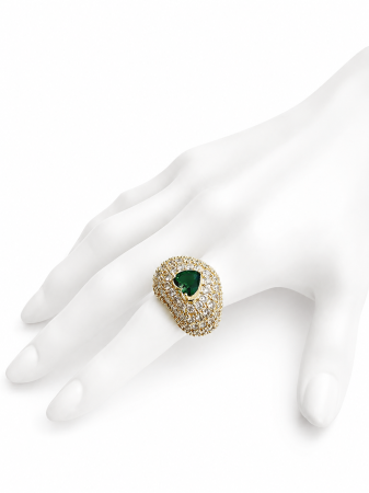 CADOU - Inel Reglabil Cu Cristale Green Heart