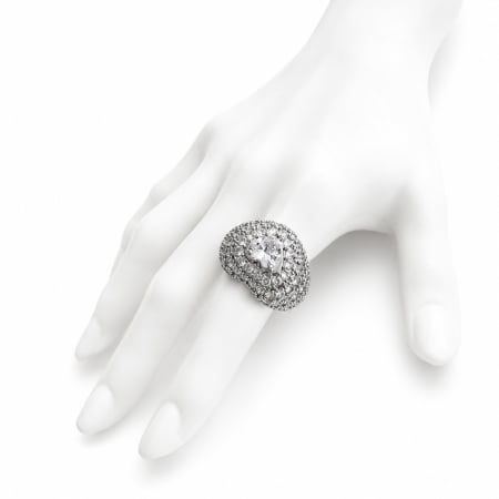TOATE PRODUSELE - Inel Reglabil Cu Cristale Silver Heart