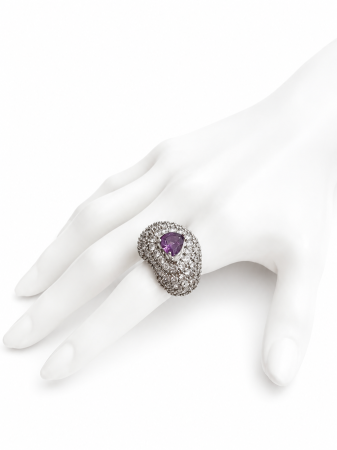 TOATE PRODUSELE - Inel Reglabil Cu Cristale Violet Heart