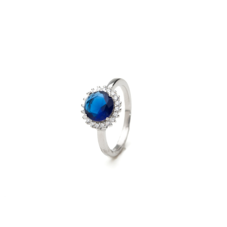 TOATE PRODUSELE - Inel Solitaire Din Argint Cu Piatră Albastră Tip Safir